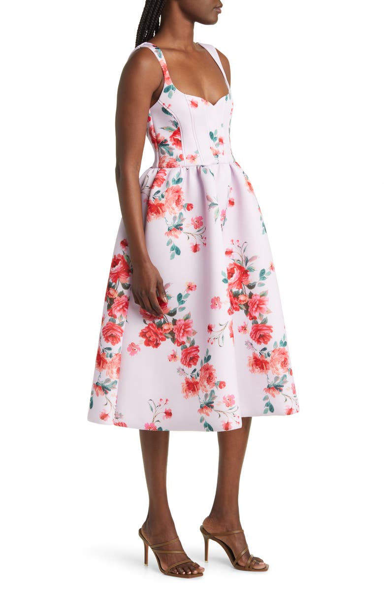 ASOS DESIGN Floral Midi Dress, Alternate, color, 