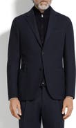 ZEGNA High Performance™ Wool & Cotton Jersey Sport Coat with Detachable Suede Bib