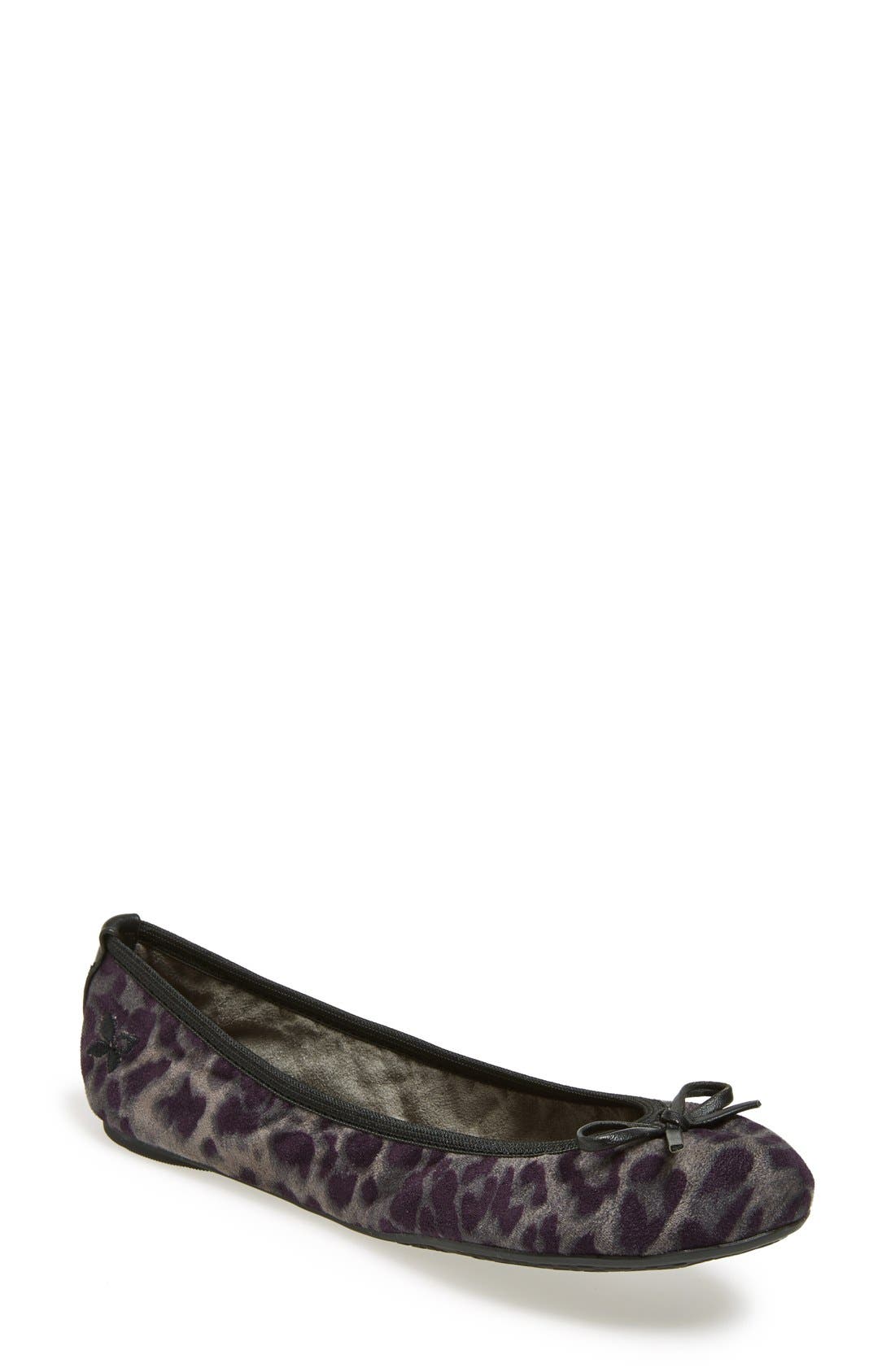 BUTTERFLY TWISTS 'Cleo Leopard' Foldable Ballerina Flat, Main, color, 
