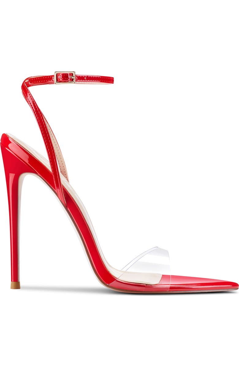 FEMME LA GG Ankle Strap Pointed Toe Sandal, Alternate, color, Red