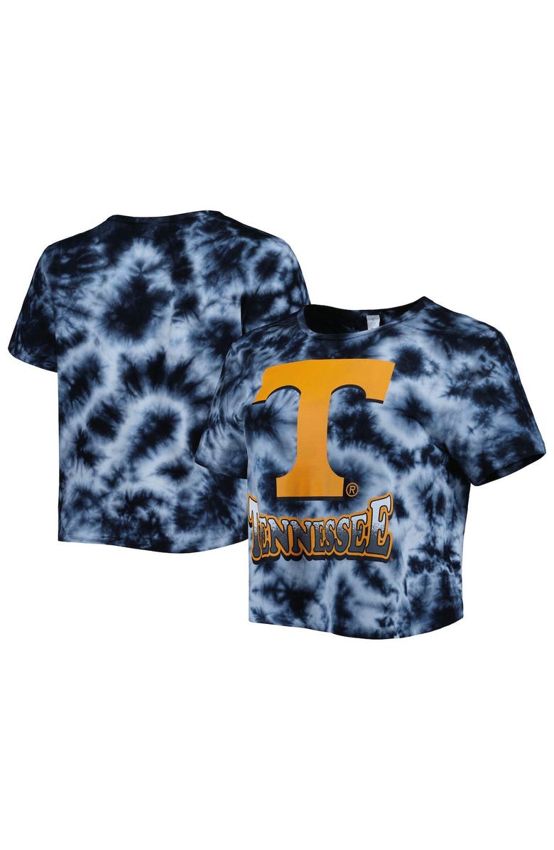 ZOOZATZ Women's ZooZatz Black Tennessee Volunteers Cloud-Dye Cropped T-Shirt, Main, color, 