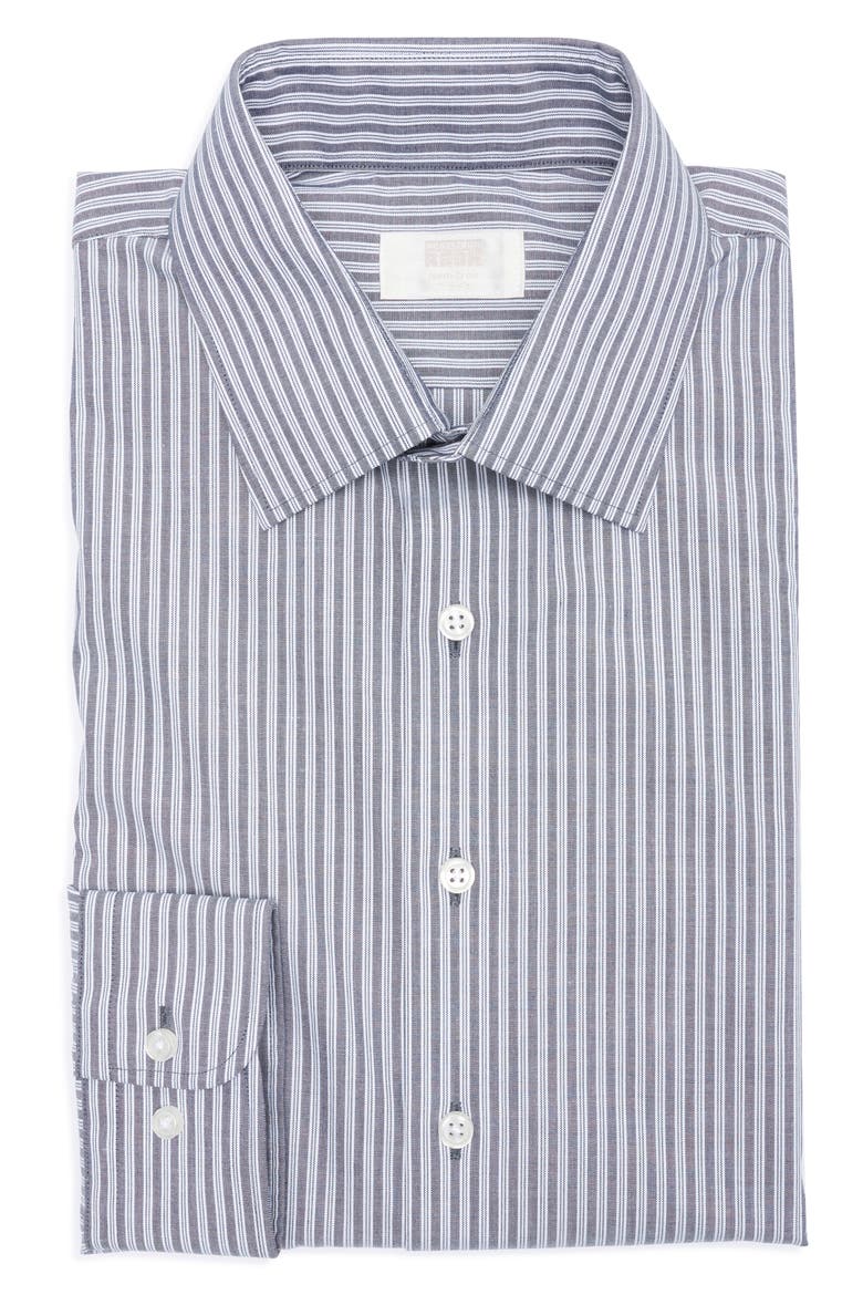 Angelo Trim Fit Stripe Non-Iron Dress Shirt, Alternate, color, BLUE ANGELO STRIPE