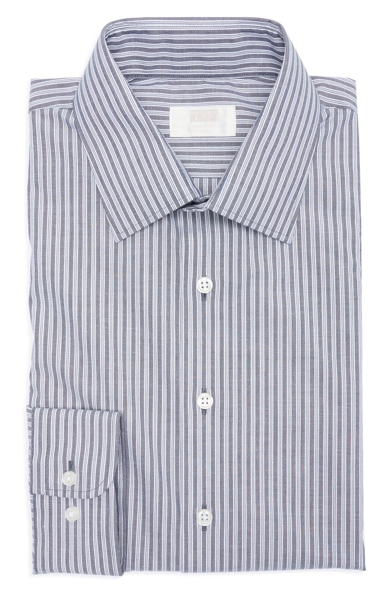 NORDSTROM RACK Angelo Trim Fit Stripe Non-Iron Dress Shirt, Alternate, color, Blue Angelo Stripe