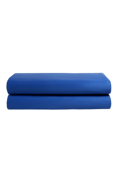 Solid Cotton Sateen 300 Thread Count King Flat Sheet