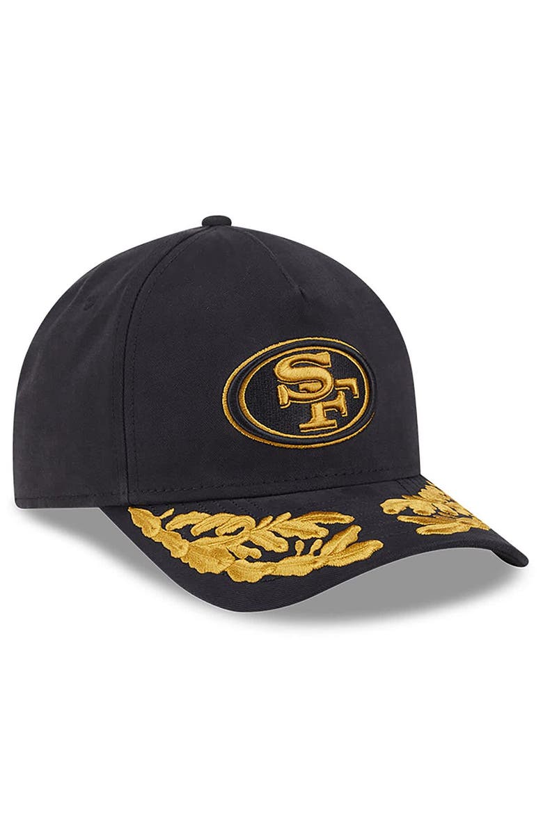 Men's New Era x Alpha Industries  Black San Francisco 49ers A-Frame 9FORTY Adjustable Hat, Alternate, color, Black