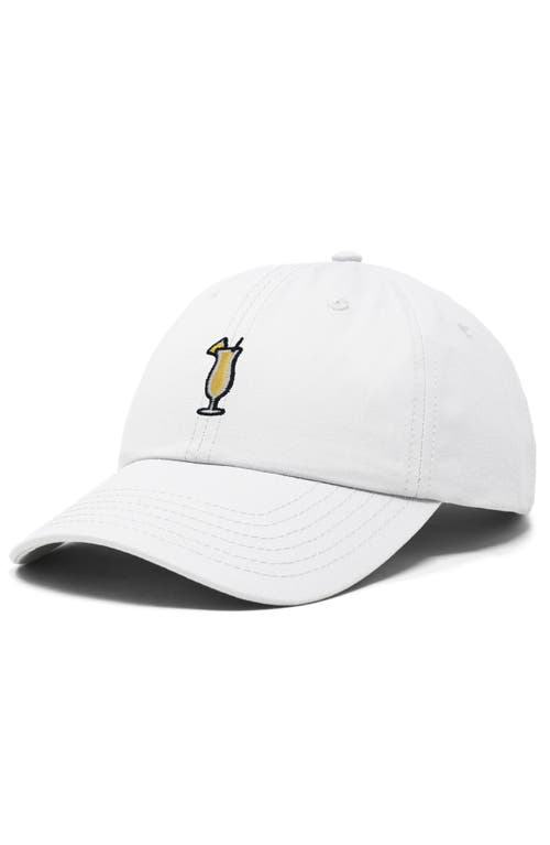 Dalix Pina Colada Embroidered Dad Cap In White