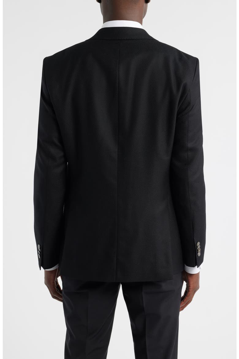 Hutson Slim Fit Textured Black Wool Sport Coat, Alternate, color, BLACK