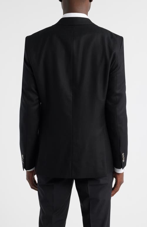 Hugo Boss Boss Hutson Slim Fit Textured Black Wool Sport Coat In Black