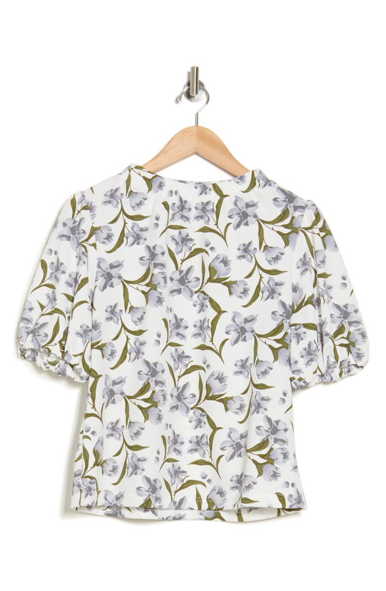 MELLODAY Mock Neck Puff Sleeve Top, Alternate, color, Ivory/ Cream