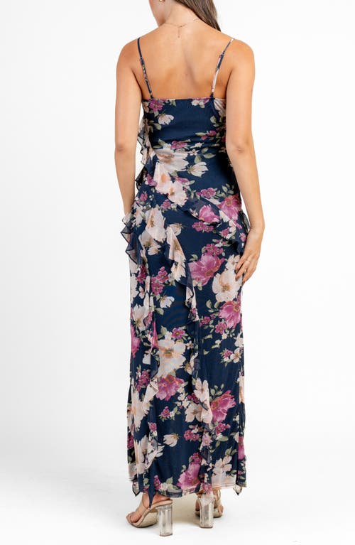 Beivy Cascade Ruffle Maxi Dress In Blue