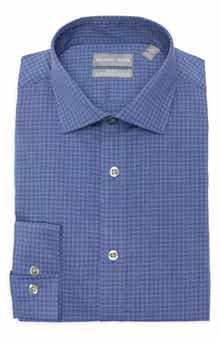 Michael Kors Quick Wicking Slim Fit Check Dress Shirt