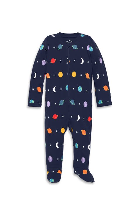 Baby Organic Zip Footie in Rainbow Galaxy