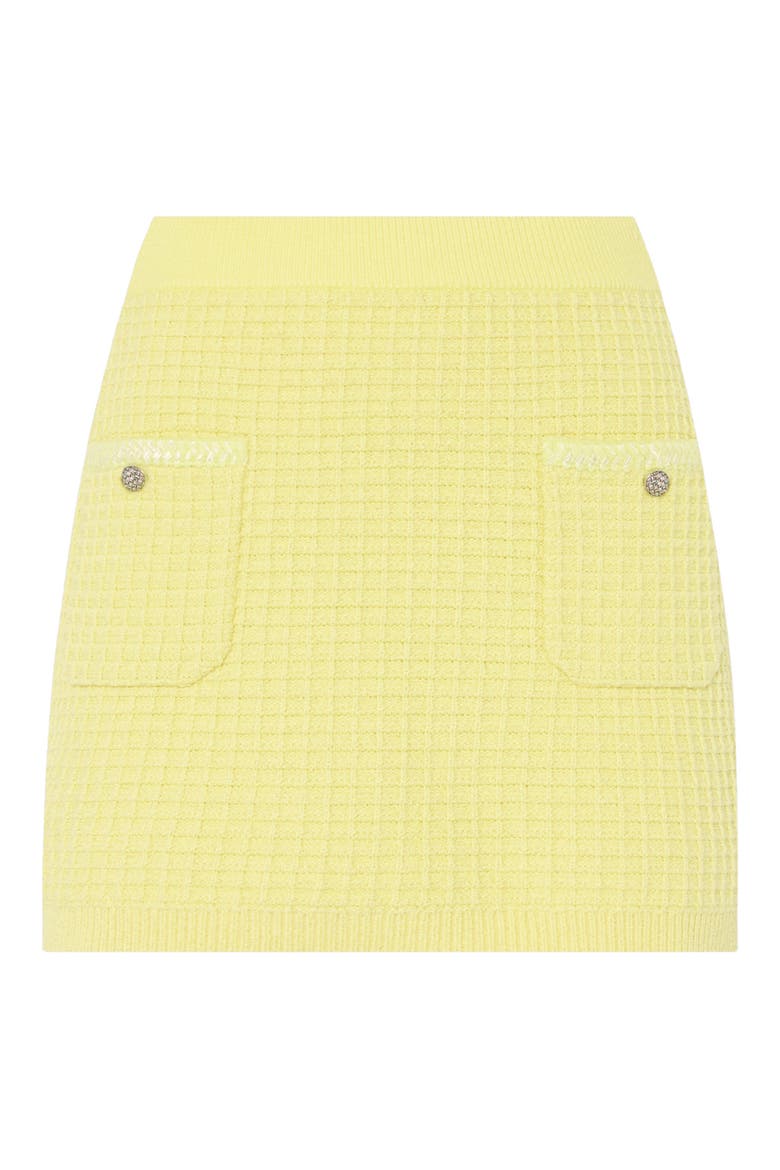 Saige Textured Knit Miniskirt, Alternate, color, LT YELLOW