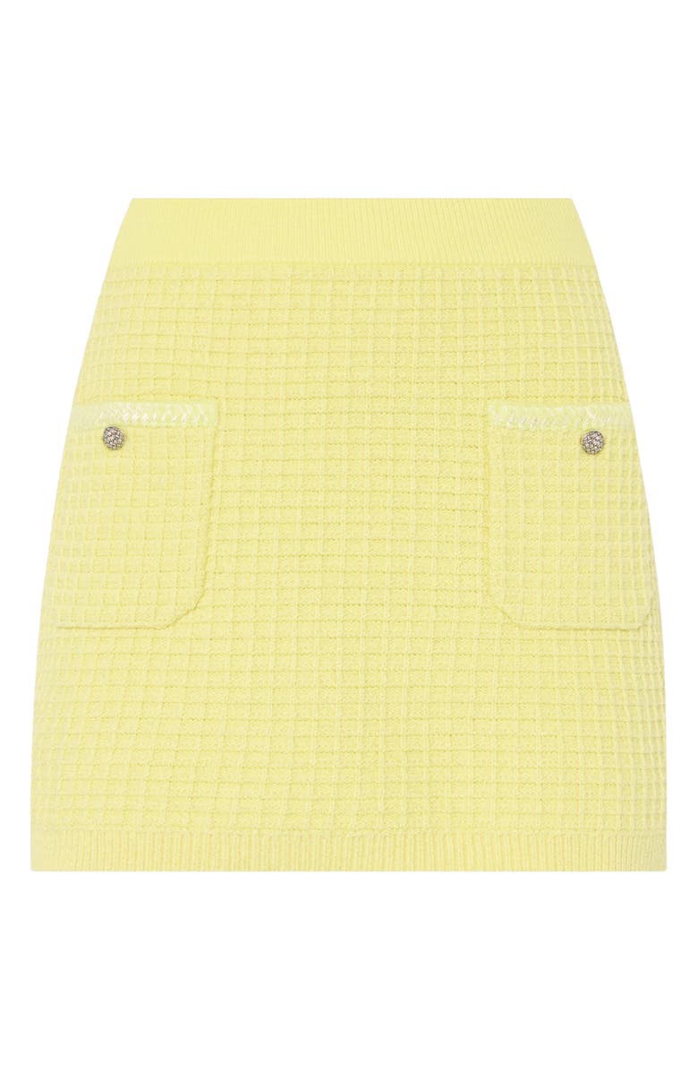 Milly Saige Textured Knit Miniskirt, Alternate, color, Lt Yellow
