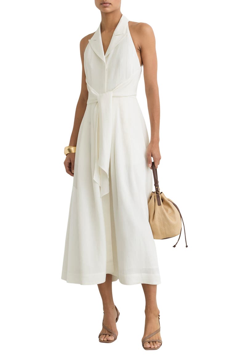 Tor Tie Waist Sleeveless Maxi Dress, Main, color, IVORY