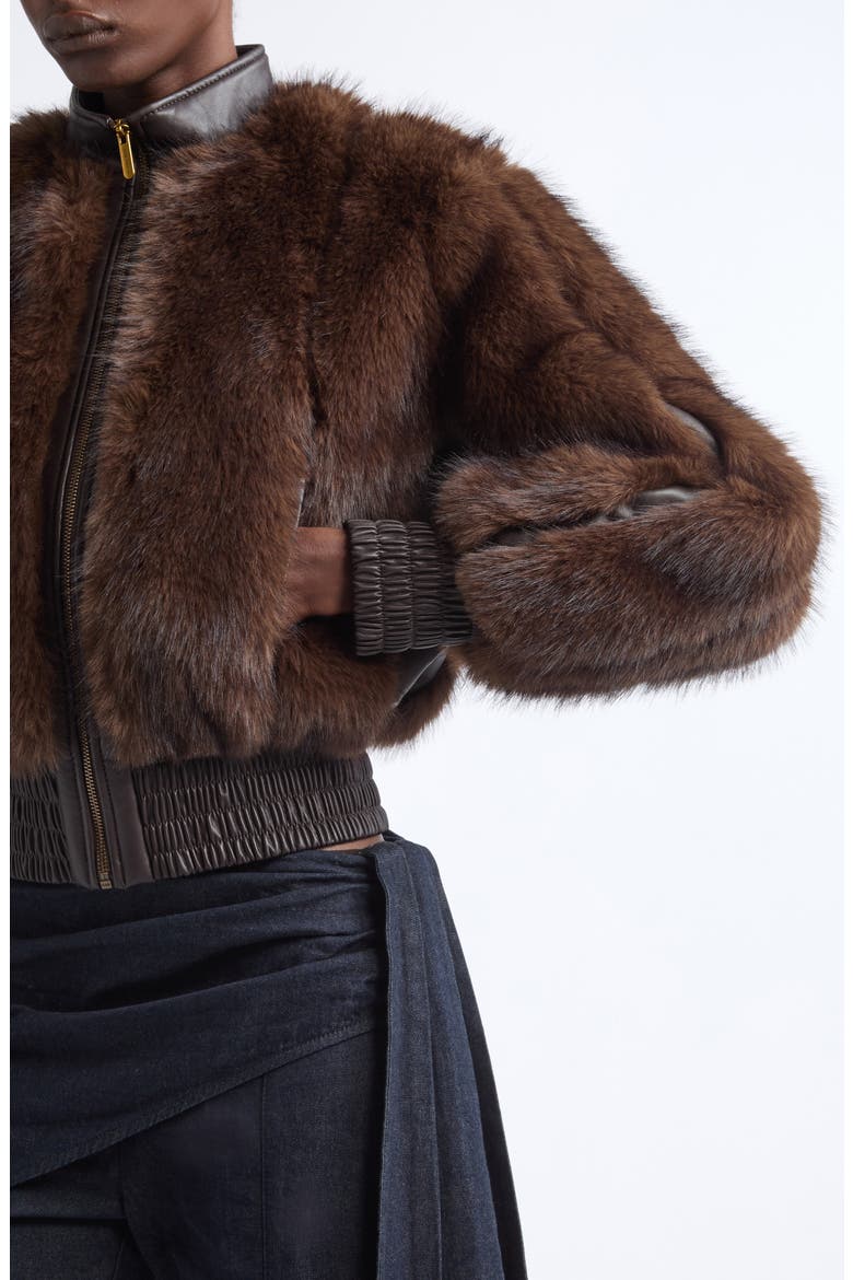 Valiant Faux Fur Jacket, Alternate, color, BROWN