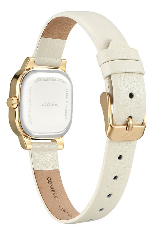 Ettika Classic Square Mother-of-pearl Leather Strap Watch In Neutral