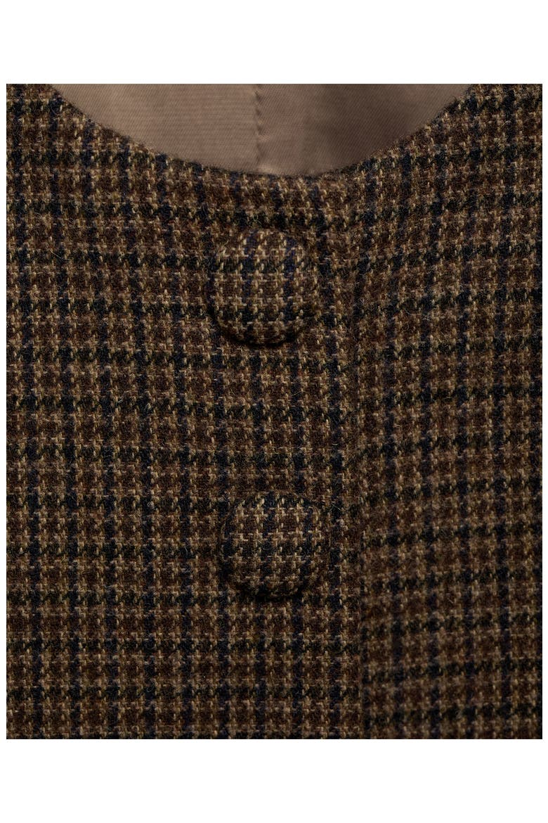 Nimes Microcheck Waistcoat, Alternate, color, BROWN