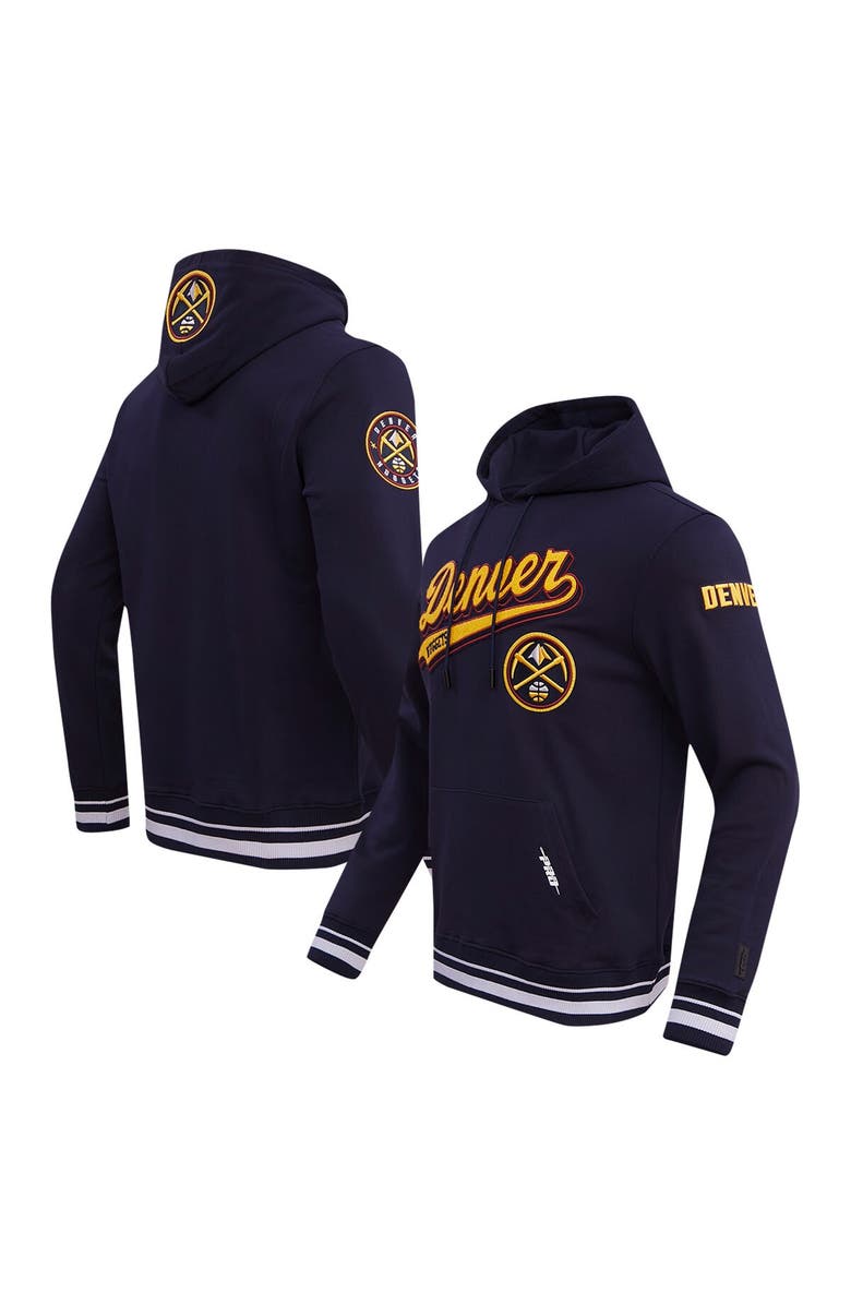 PRO STANDARD Men's Pro Standard Navy Denver Nuggets Script Tail Pullover Hoodie, Alternate, color, 