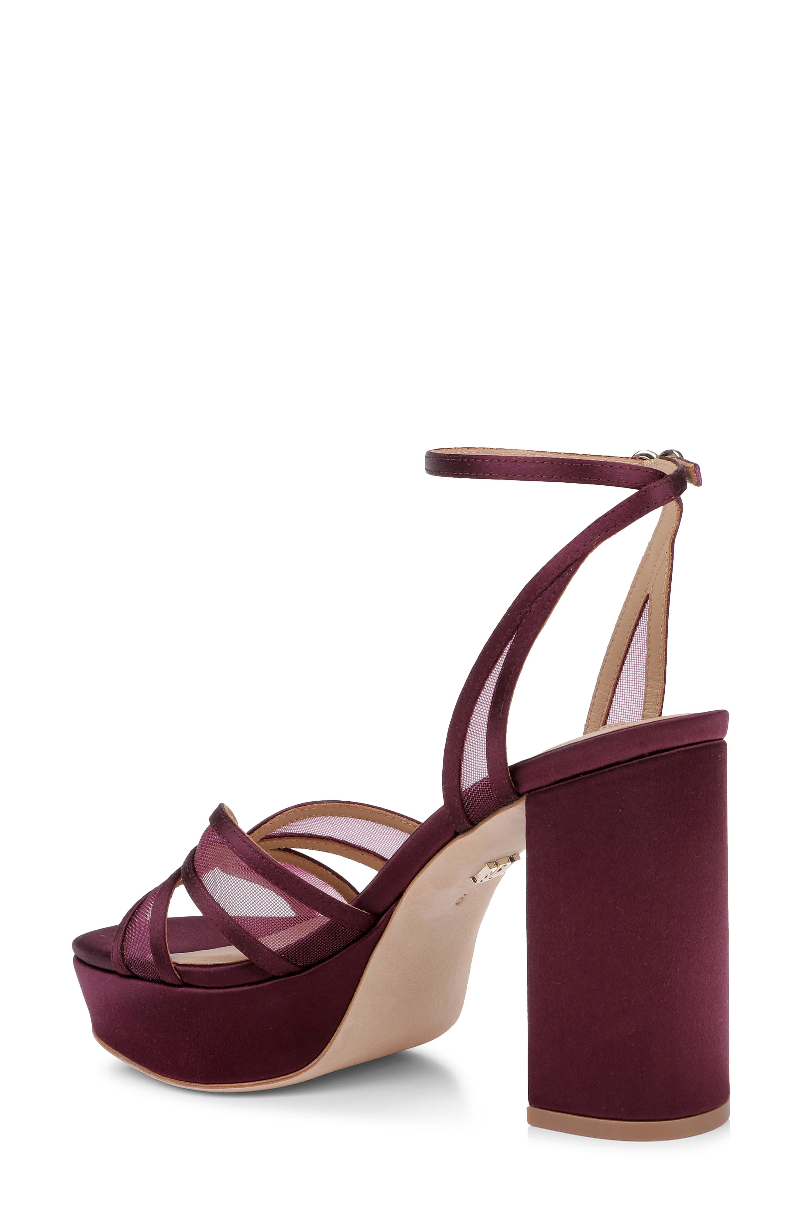 Yohana Platform Ankle Strap Sandal, Alternate, color, CHERRY SATIN