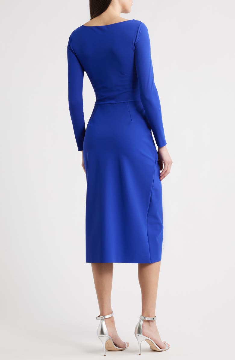 Chiara Boni La Petite Robe Gekko Long Sleeve Midi Dress, Alternate, color, Blue Violet