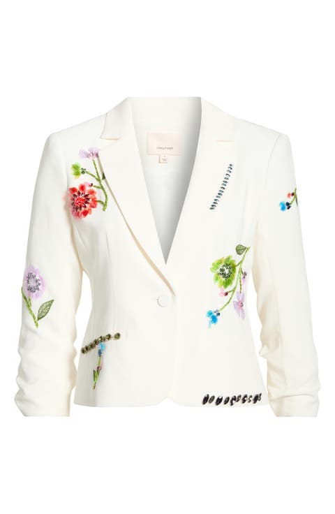 Khloe Le Petit Embellished Floral Vine Blazer