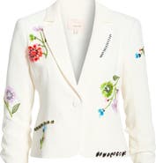 Cinq à Sept Khloe Le Petit Embellished Floral Vine Blazer