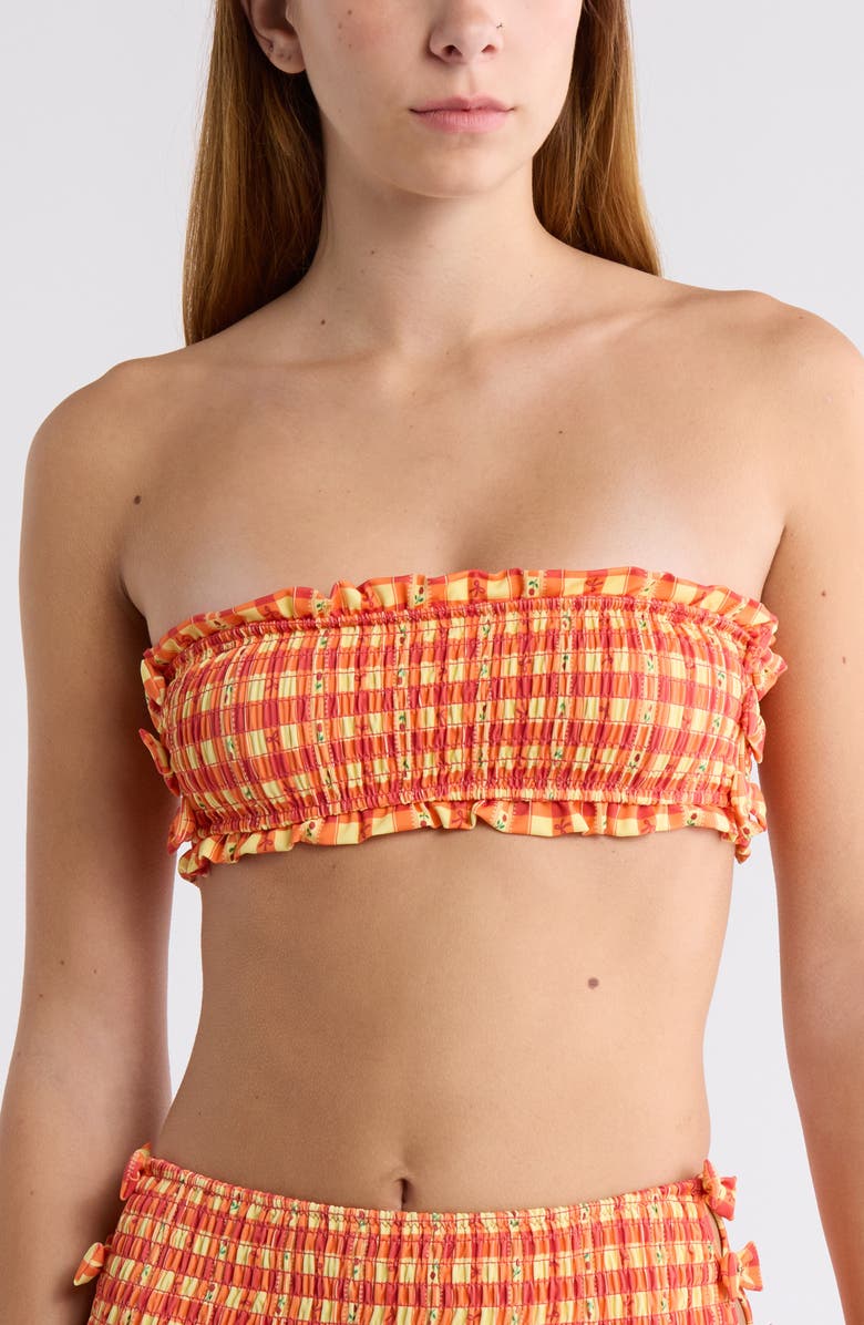 Damson Madder Jezebel Smocked Bikini Top, Main, color, 