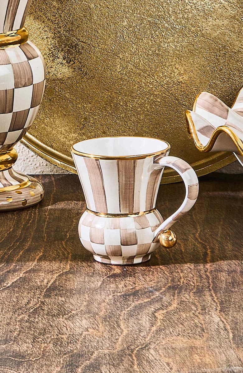MACKENZIE CHILDS Mocha Check Ceramic Mug, Alternate, color, Mocha