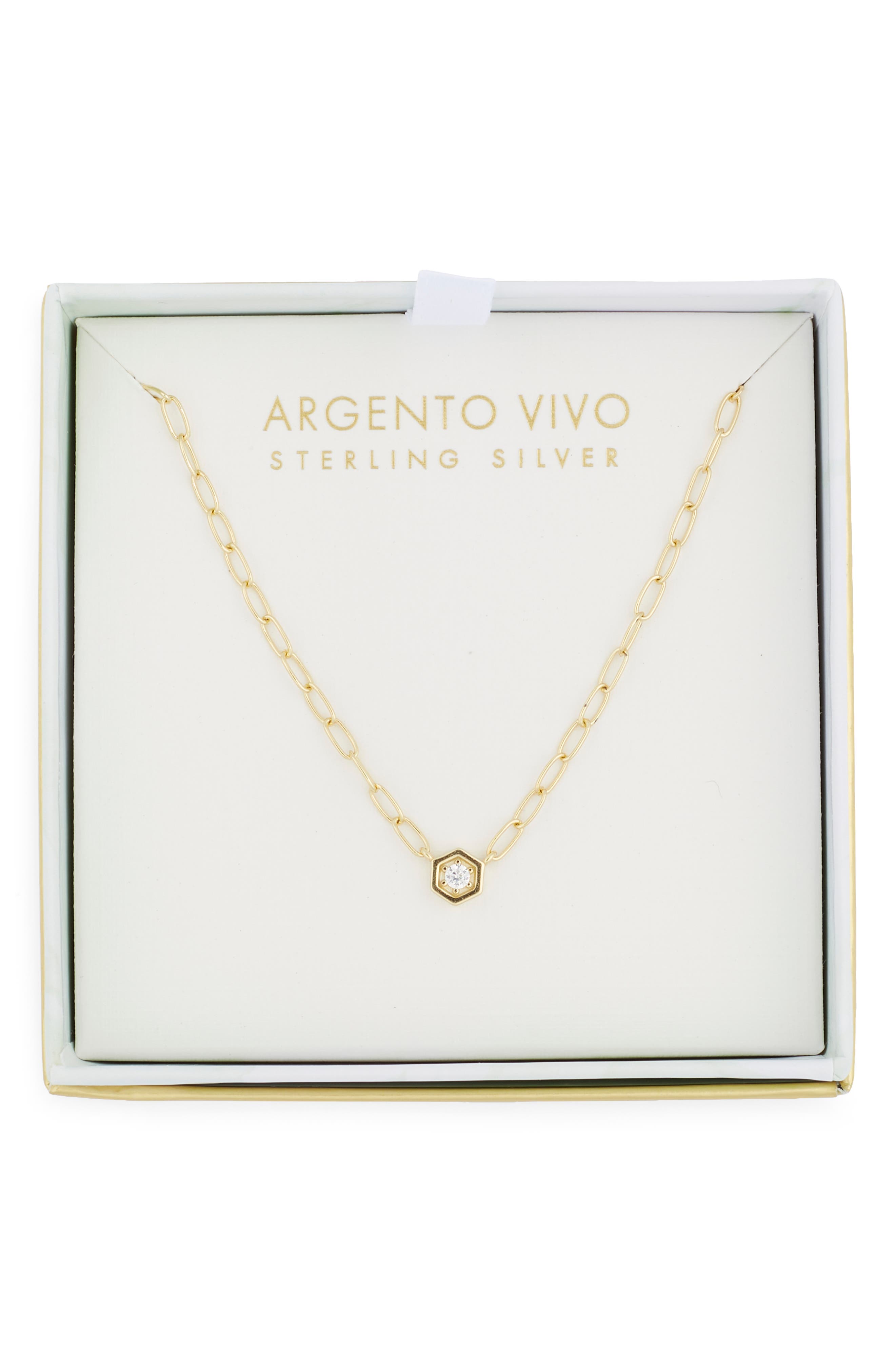 Argento Vivo Sterling Silver Cubic Zirconia Pendant Necklace
