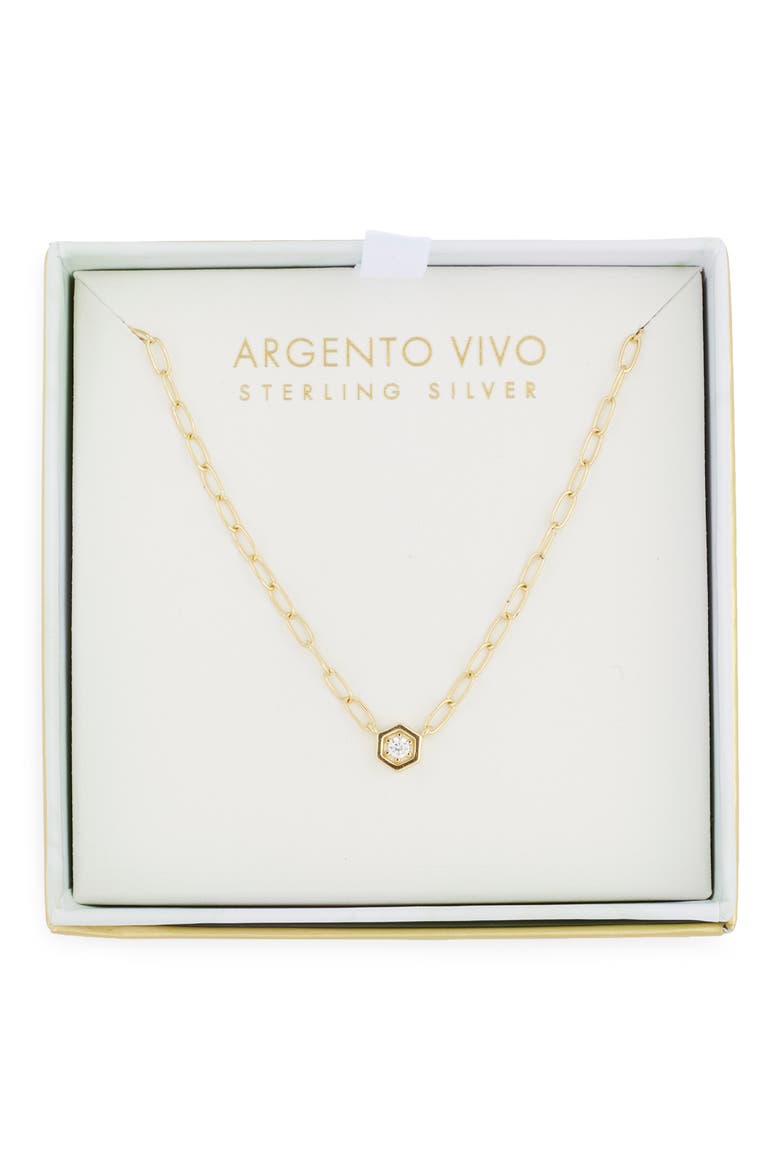 Cubic Zirconia Pendant Necklace, Main, color, GOLD