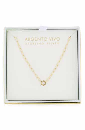 Argento Vivo Sterling Silver Cubic Zirconia Pendant Necklace