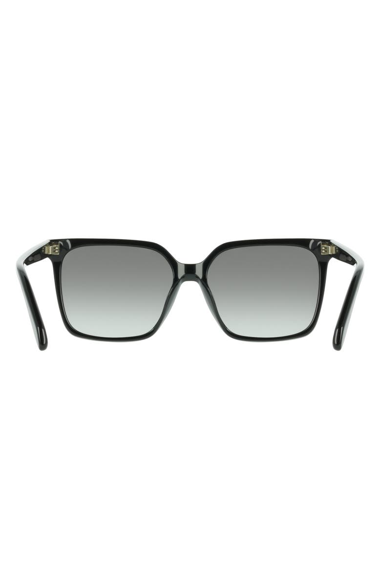 FERRAGAMO 57mm Rectangle Sunglasses, Alternate, color, Black