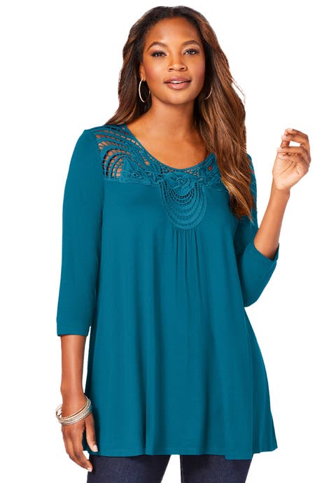 Lace Embellished Swing Ultra Femme Top