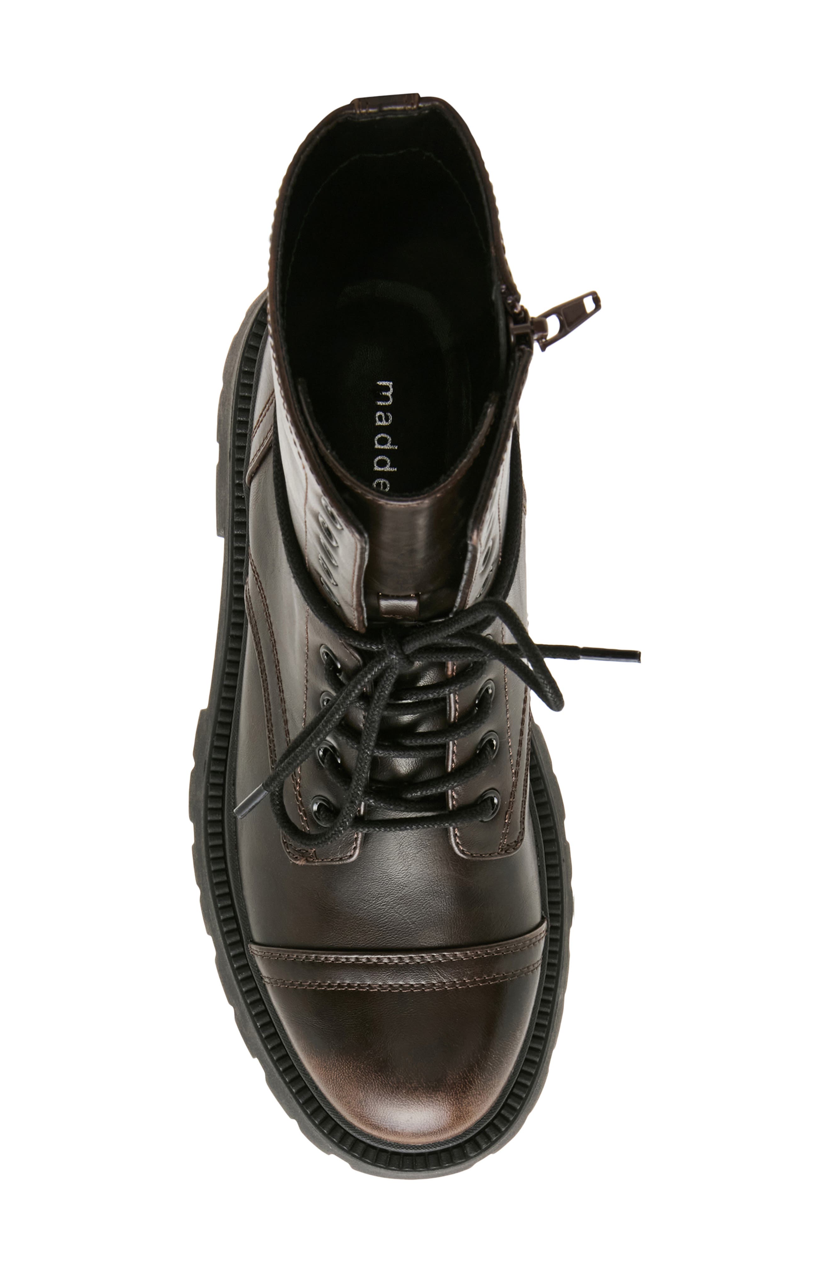 Ariella Lace-Up Combat Boot, Alternate, color, BROWN