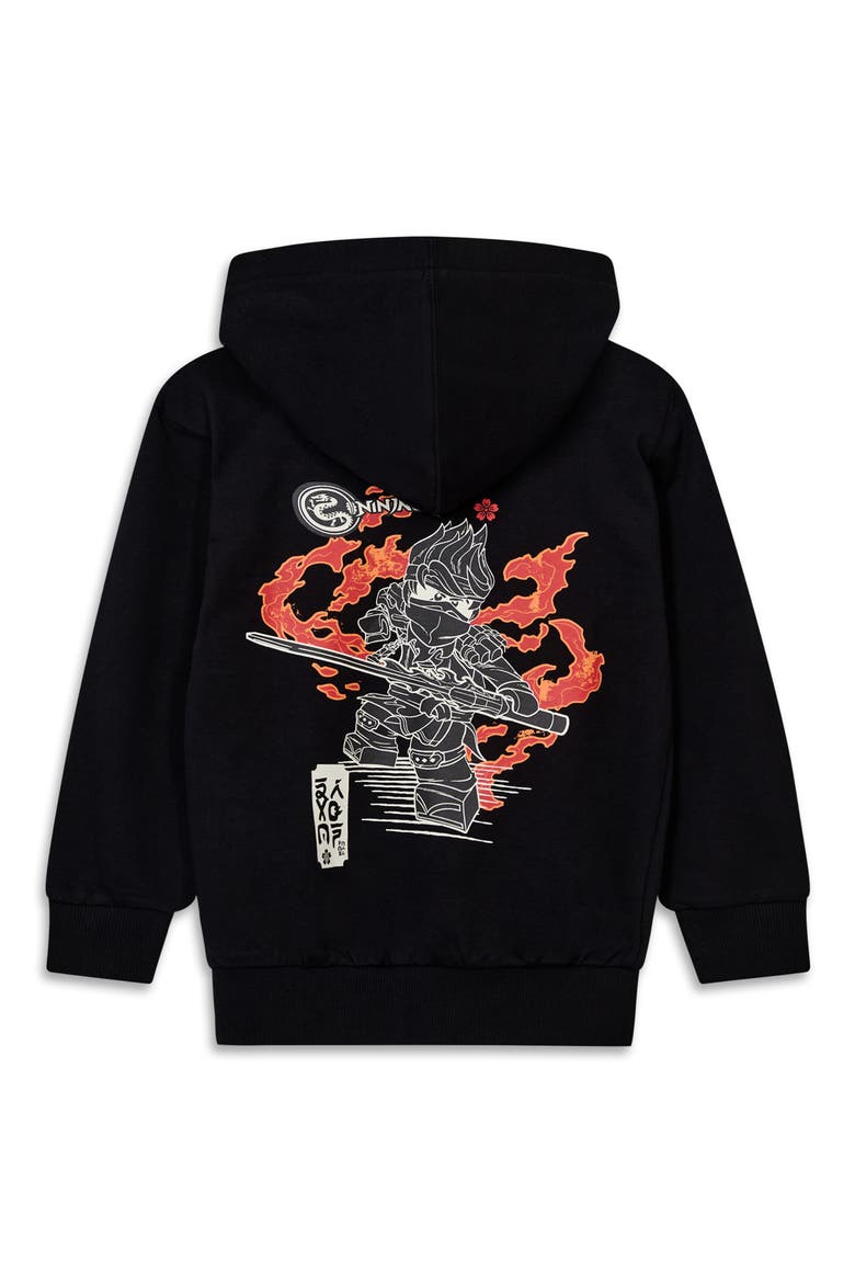 Kids' Ninjago Graphic Full Zip Hoodie, Alternate, color, BLACK