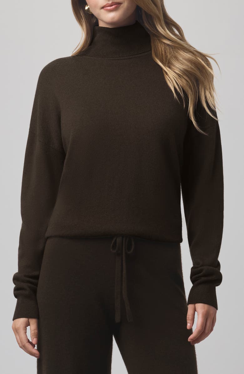 Splendid Tori Cashmere Turtleneck Sweater, Main, color, Soft Chocolate Brown