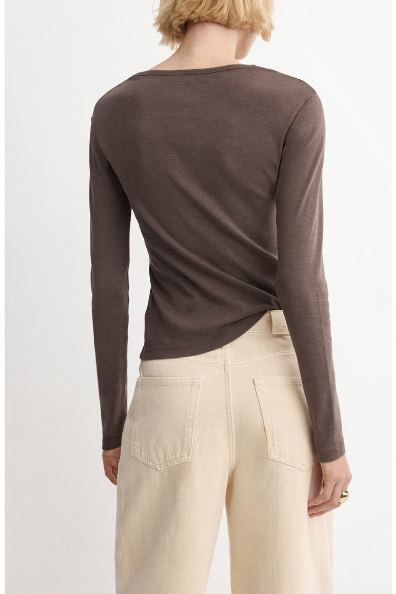 Regular Fit Long Sleeve Cotton T-Shirt, Alternate, color, BROWN
