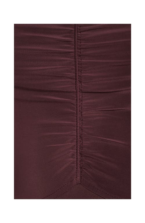 Lands' End Silky Knit Ruched Maxi Dress In Burgundy