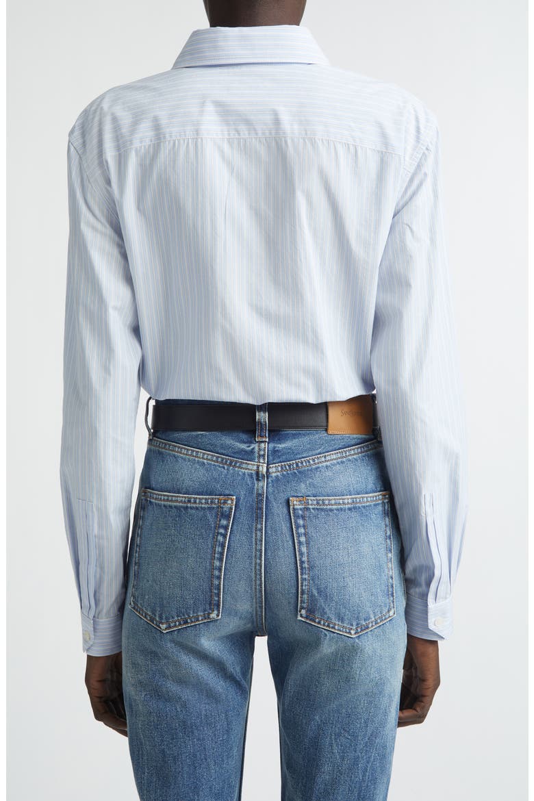 Classic Stripe Button-Up Shirt, Alternate, color, BLEU/ GRIS