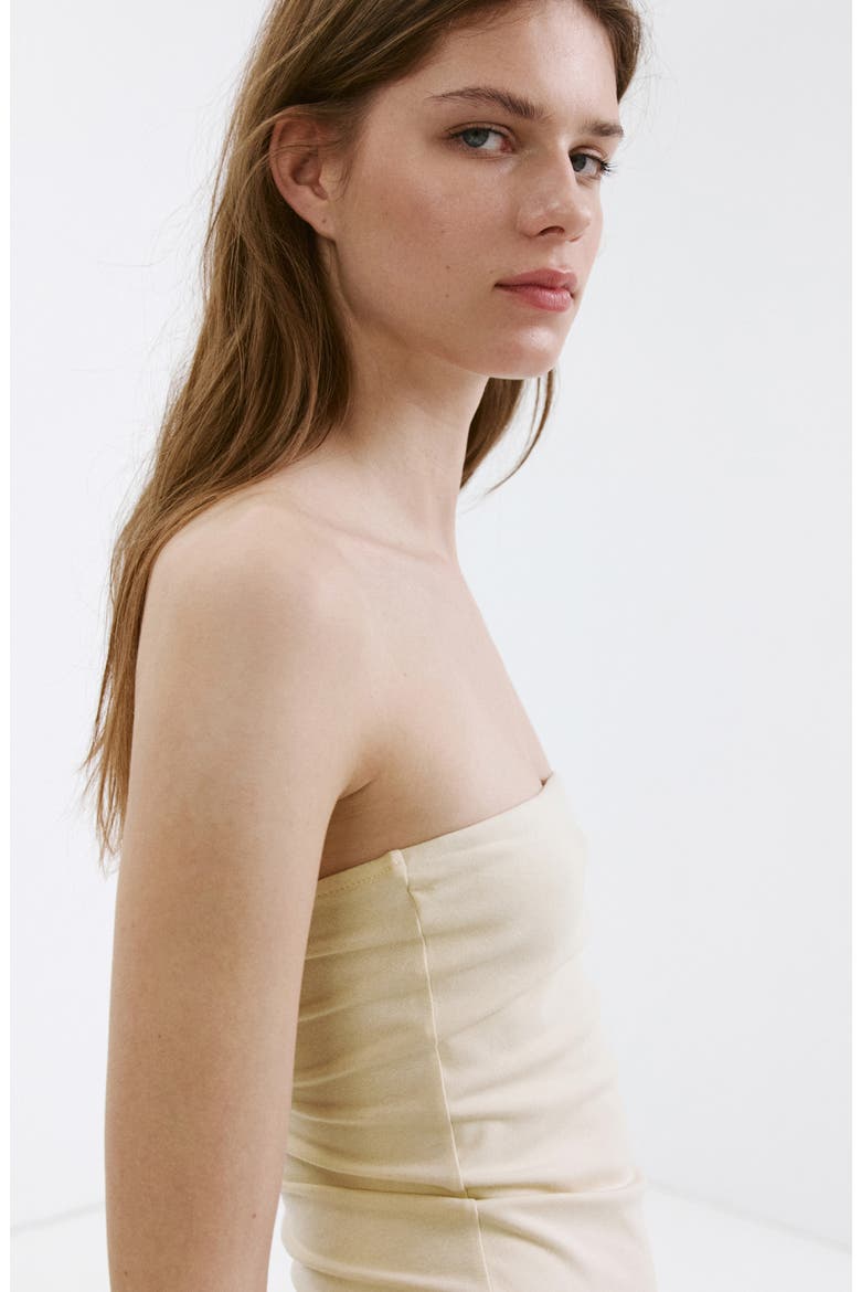 Embroidered Eyelet Strapless Maxi Dress, Alternate, color, SAND