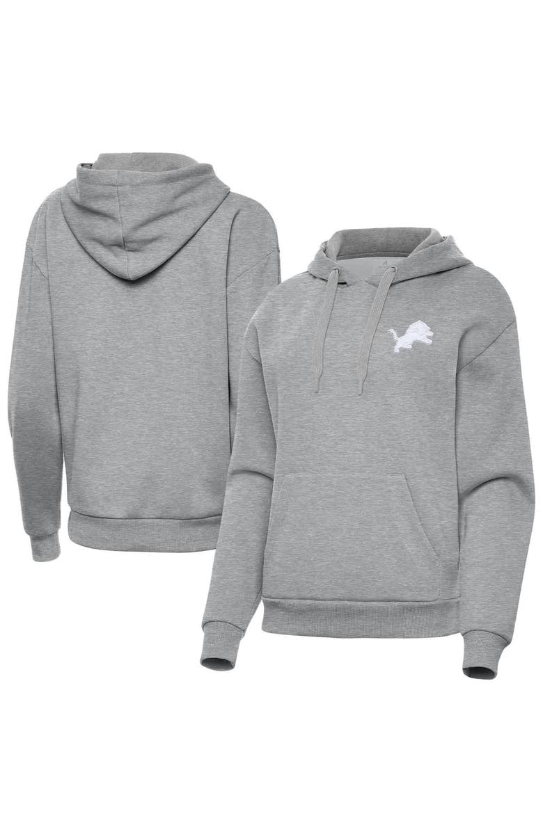 ANTIGUA Women's Antigua Heather Gray Detroit Lions Victory Pullover Hoodie, Main, color, Heather Gray