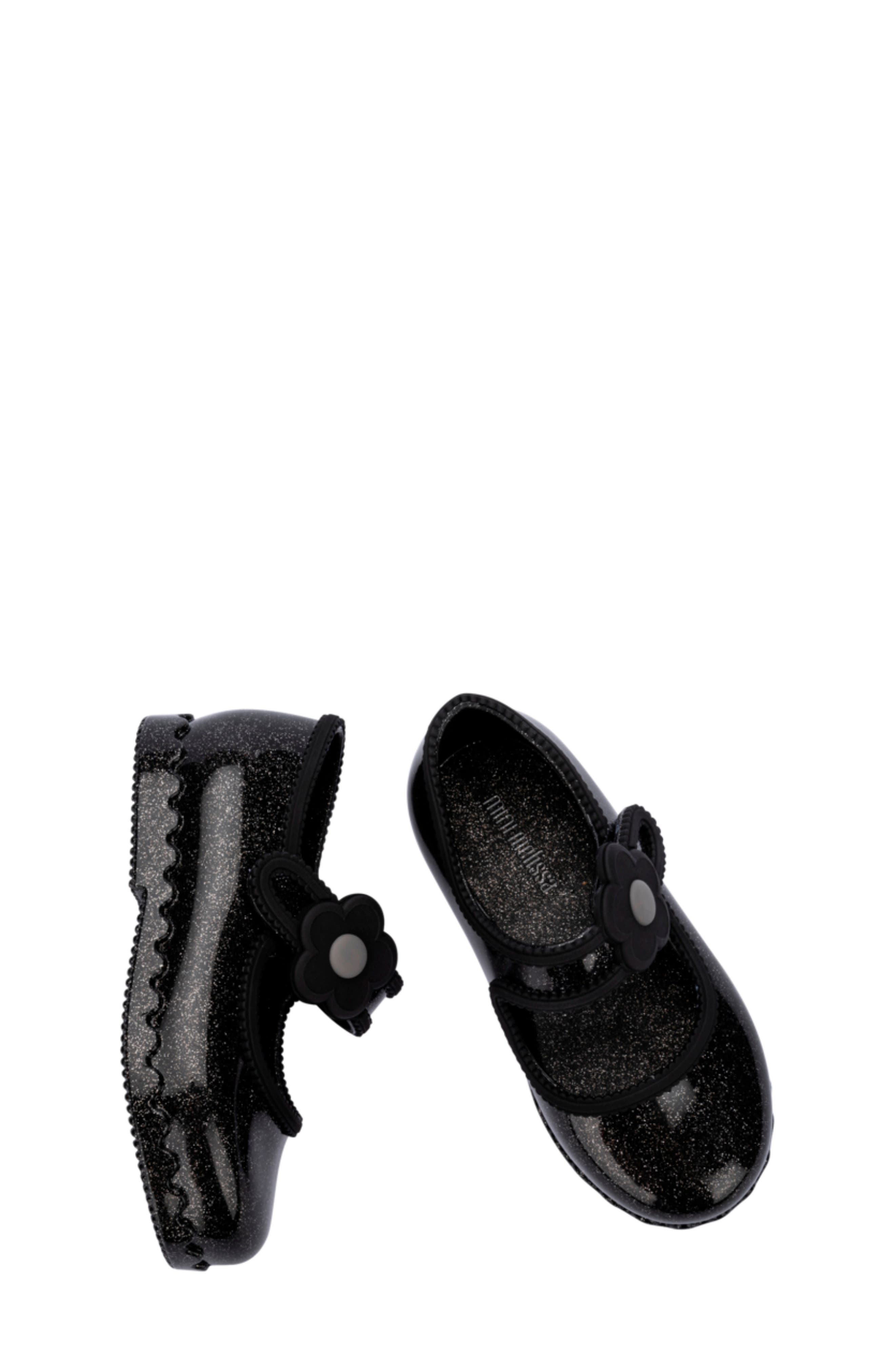 Mini Melissa Hip Ballerina Mary Jane Flat, Alternate, color, Black