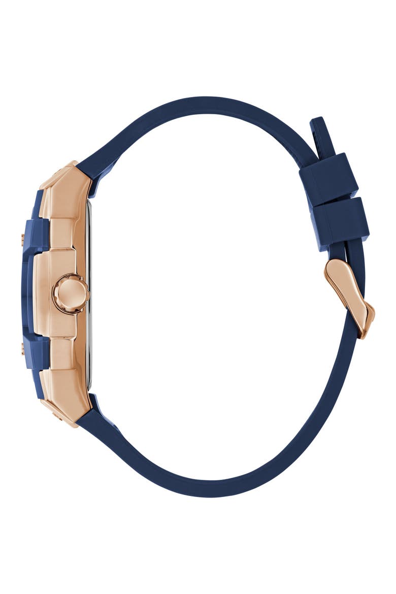 Multifunction Silicone Strap Watch, 44mm x 51mm, Alternate, color, BLUE