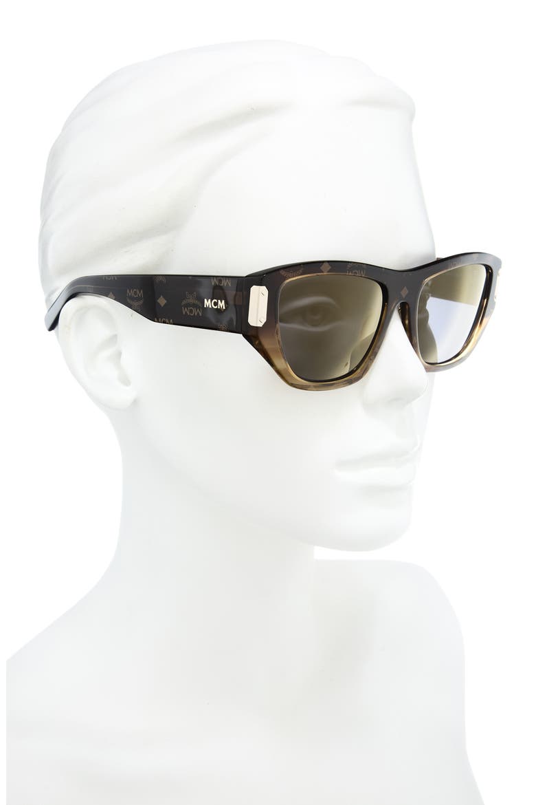 55mm Cat Eye Sunglasses, Alternate, color, BROWN SMOKE MIRROR