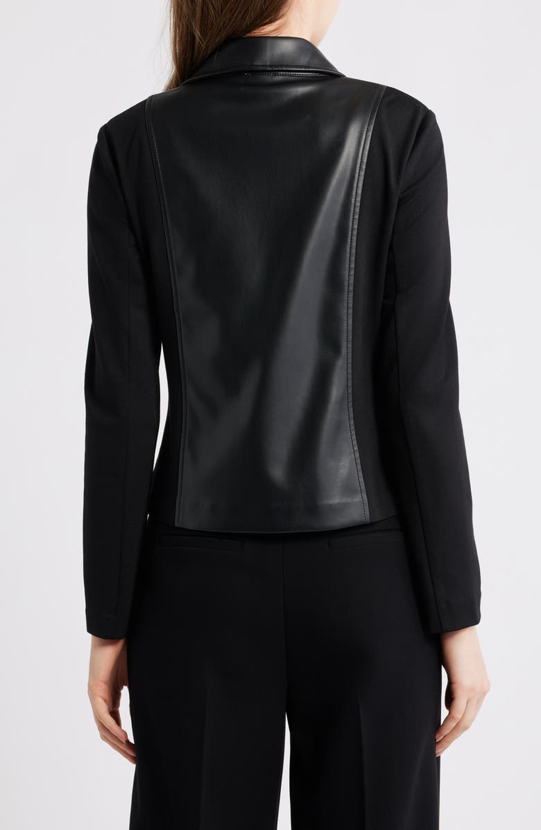 AK ANNE KLEIN Quilted Mixed Media Moto Jacket, Alternate, color,