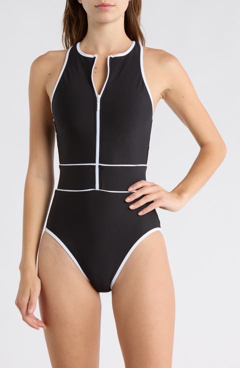 Bali Boho Contrast Binding One-Piece Swimsuit