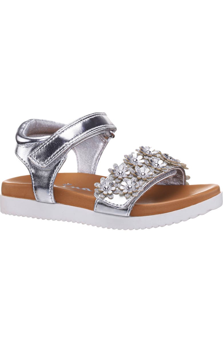Nina Kids' Neriah Sandal, Main, color, Silver Metallic Silver Glitter
