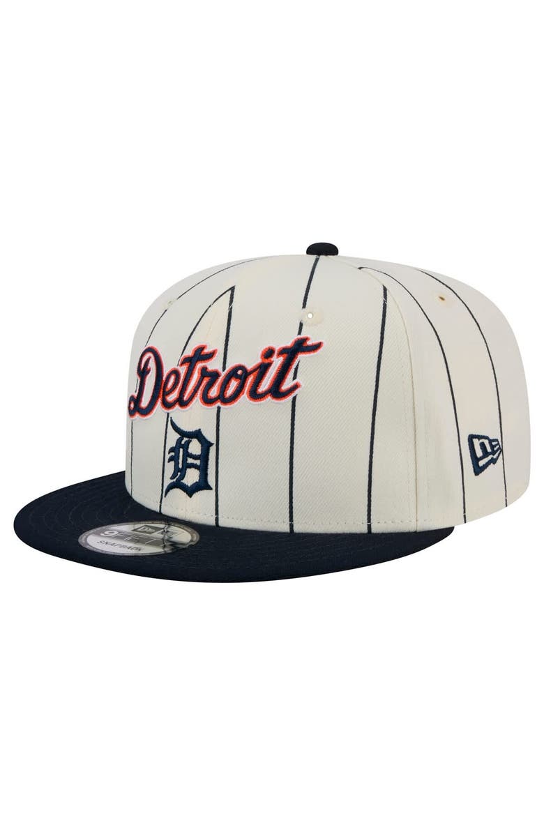 New Era Men's New Era White Detroit Tigers Jersey Pinstripe 9FIFTY Snapback Hat, Main, color, Cream