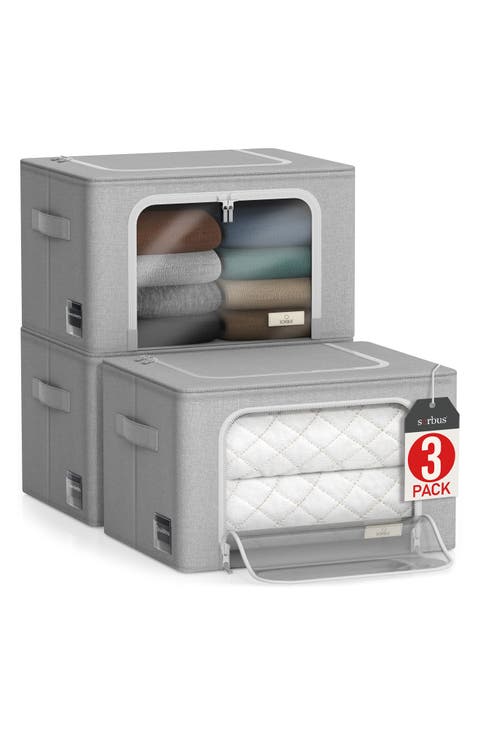 3-Pack Zip Storage Bins